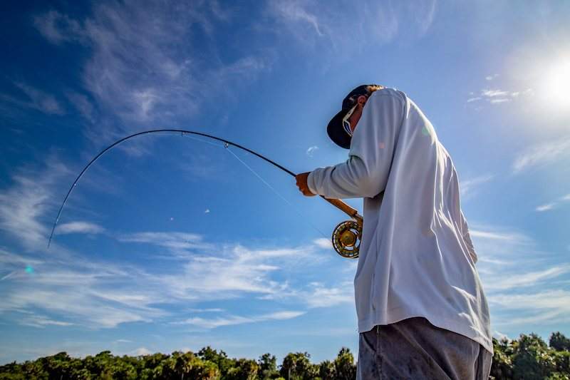 Fly fishing on saltwater flats near Orlando